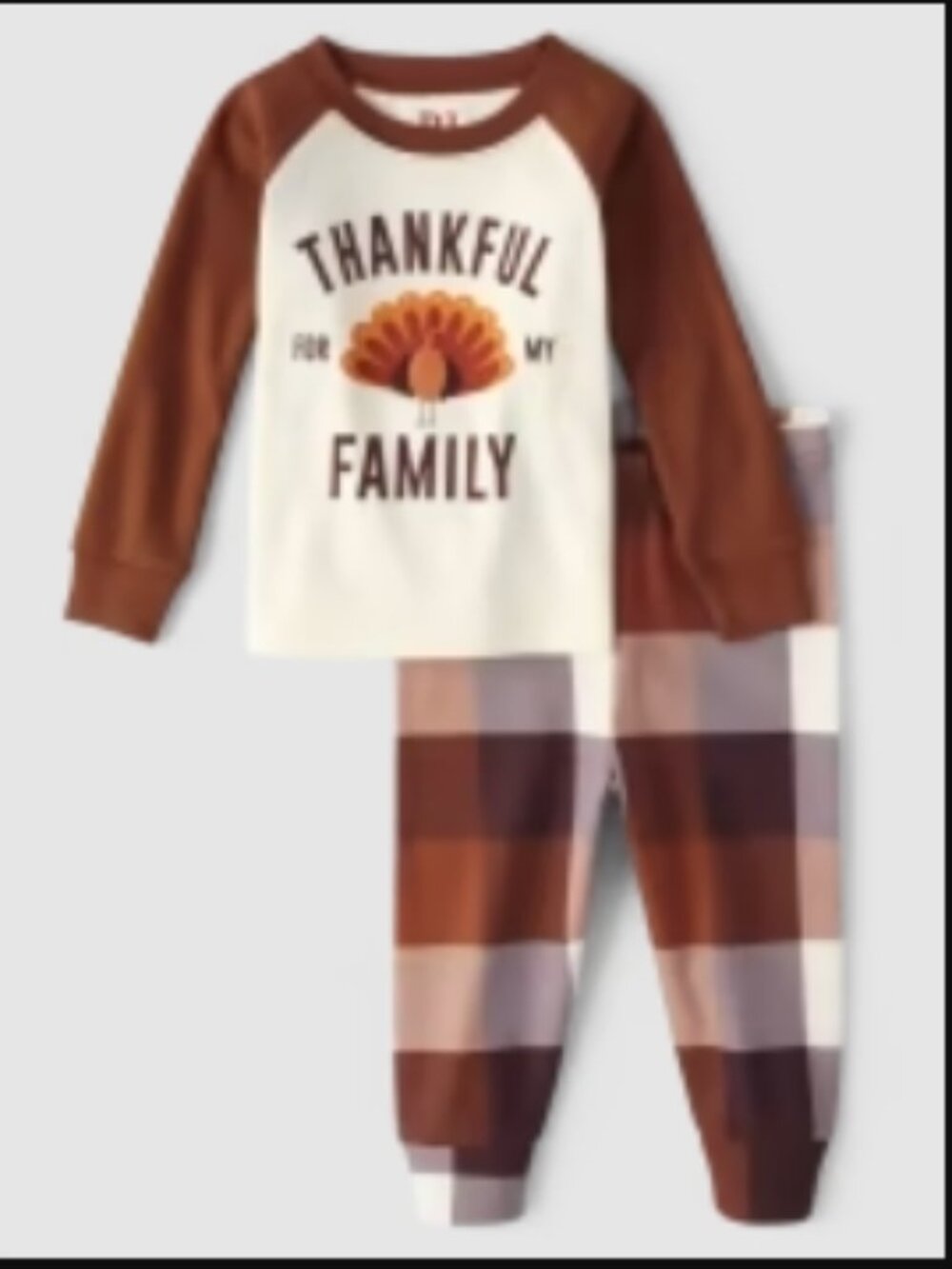 NWT The Children’s Place Toddler Thankful For My Family Snug Fit Cotton Pajamas